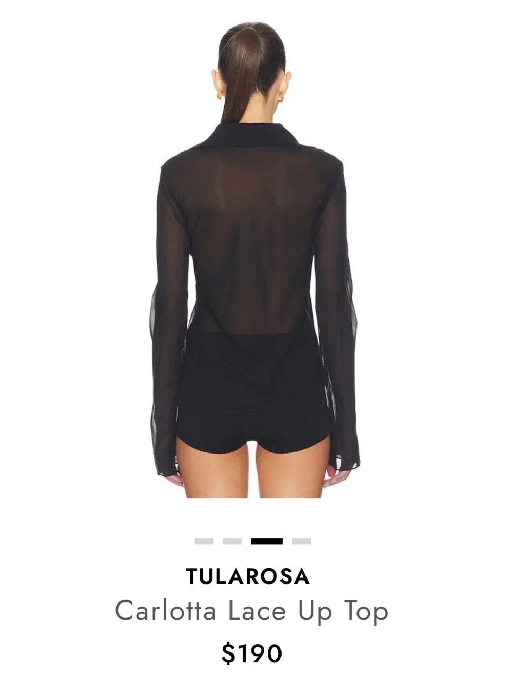 Tularosa Black Carlotta Lace Up Top NEW WITH TAGS